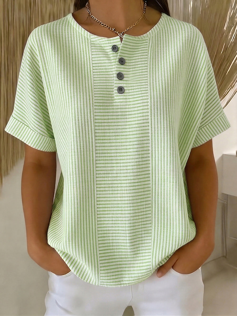 Belle | Blouse Rayée Légère Été