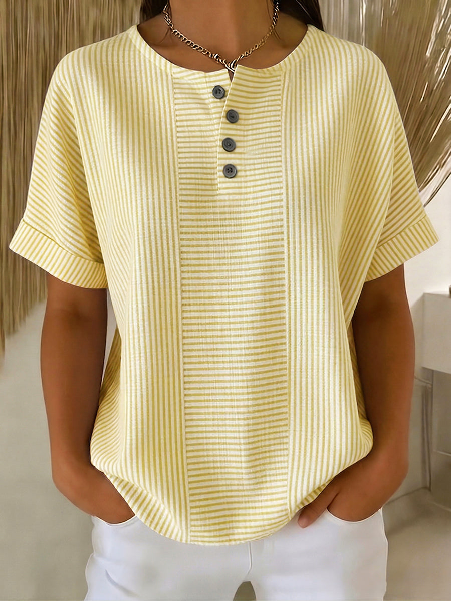 Belle | Blouse Rayée Légère Été