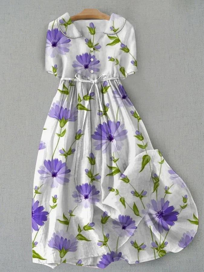 Amélie | Robe Florale Lavande Élégante
