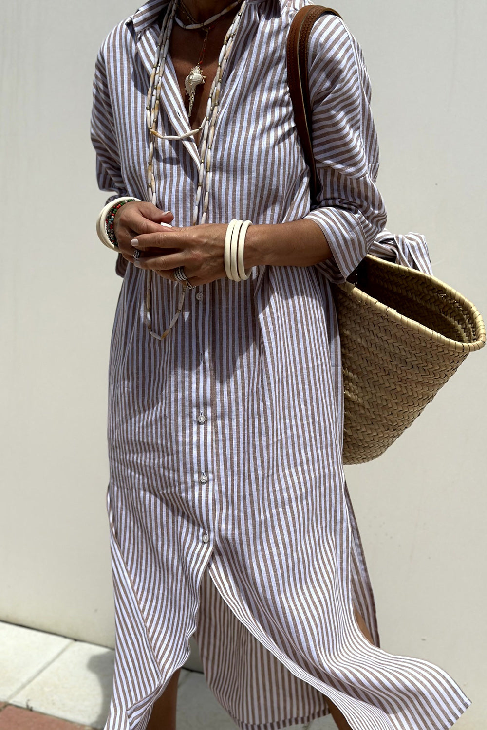 KELLY | Timeless Striped Shirt Dress with Elegant Comfort