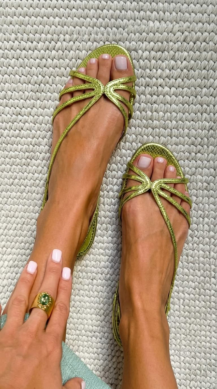 AURELIA | Metallic Strap Sandals