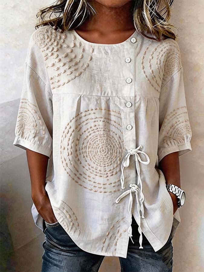 Célestine | Top Casual Brodé Élégant