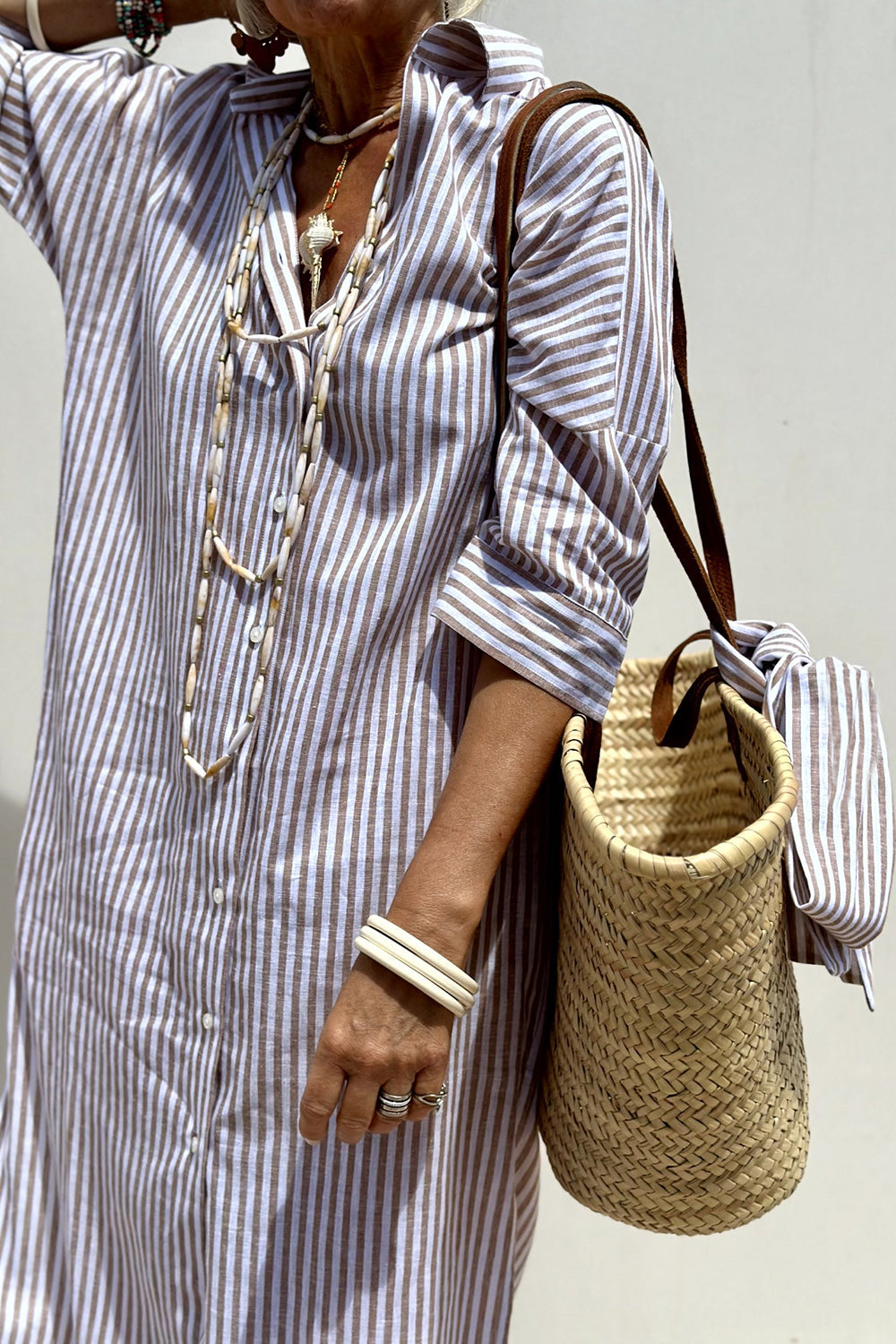 KELLY | Timeless Striped Shirt Dress with Elegant Comfort