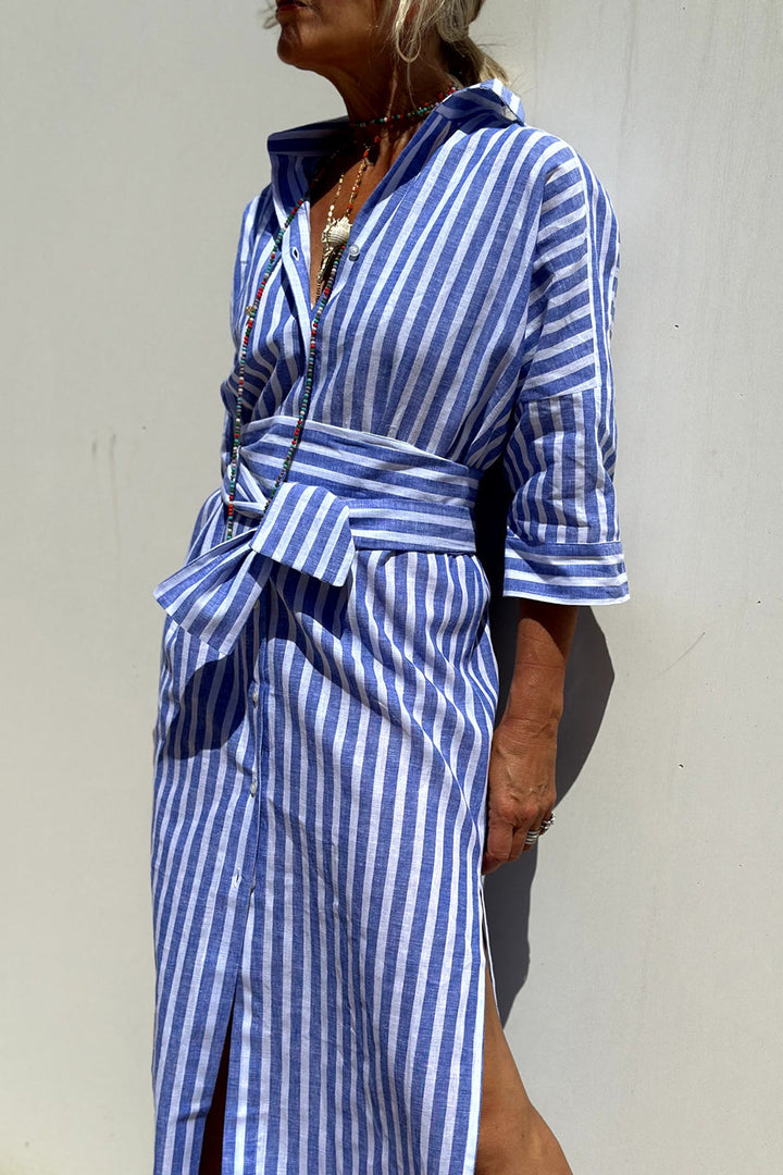 KELLY | Timeless Striped Shirt Dress with Elegant Comfort