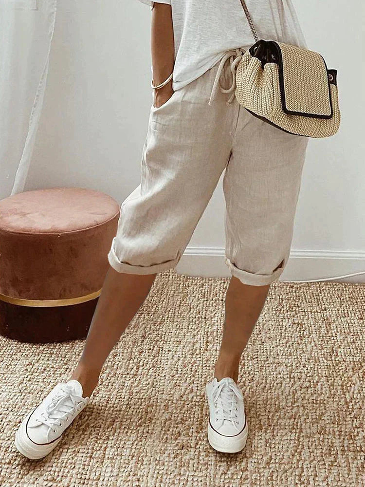 Béatrice | Short Élégant Confort Lin et Coton