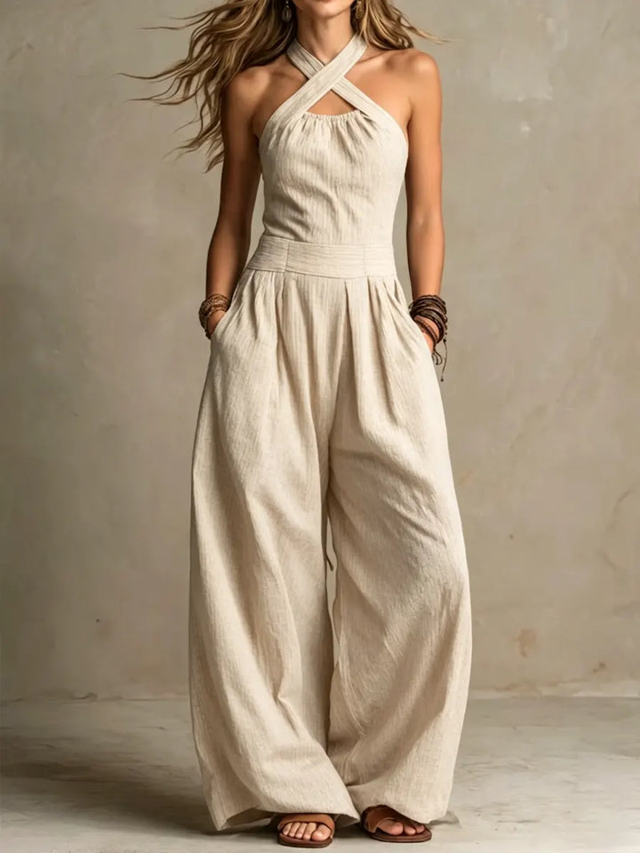 ADRIANA | Elegant Jumpsuit with Crossed Neckline