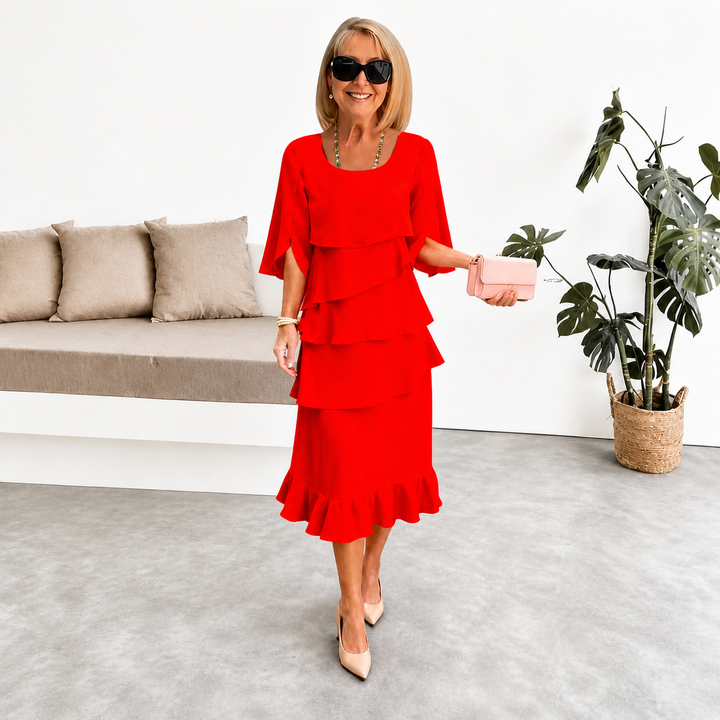 BRENT | Elegant Layered Midi Dress