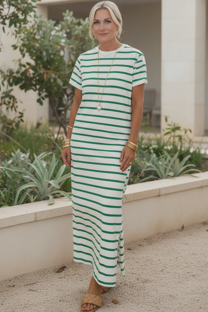 MEI | Striped Maxi Dress